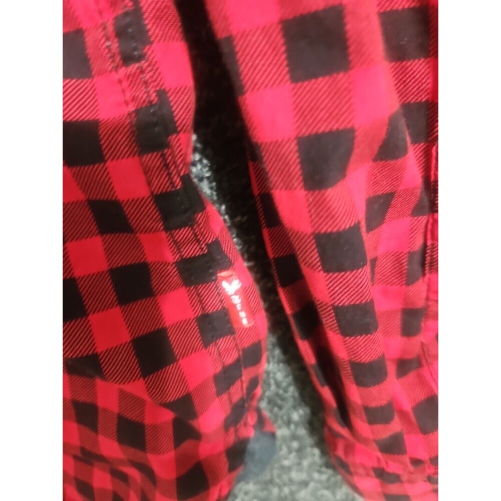 Cactus Menswear Medium Long Sleeve Black Pearl Snap Button Down Red Black Plaid - Picture 6 of 12